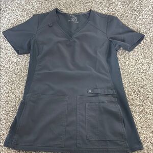 Pewter gray scrub top